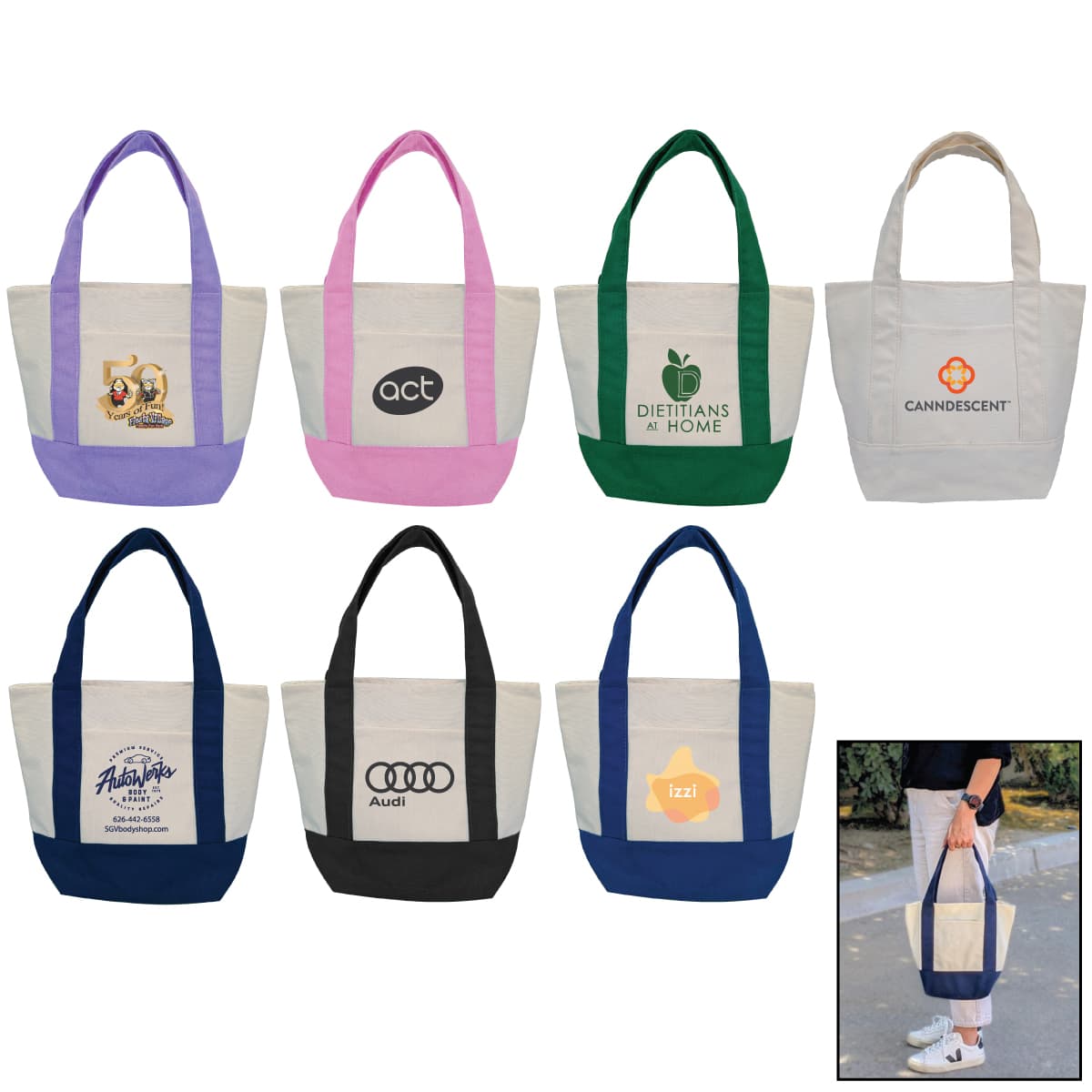 Mini TJ Canvas Tote Bag - 14 oz.